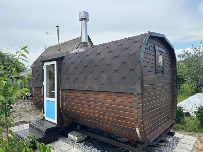 Квадро баня на 5 метров. Коричневого цвета. 