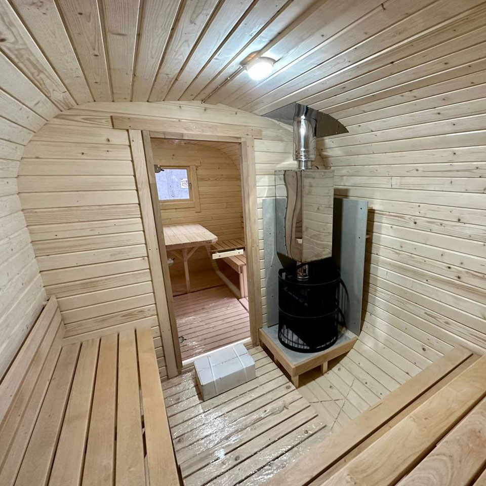 Баня бочка внутри Парилка внутри бани бочки